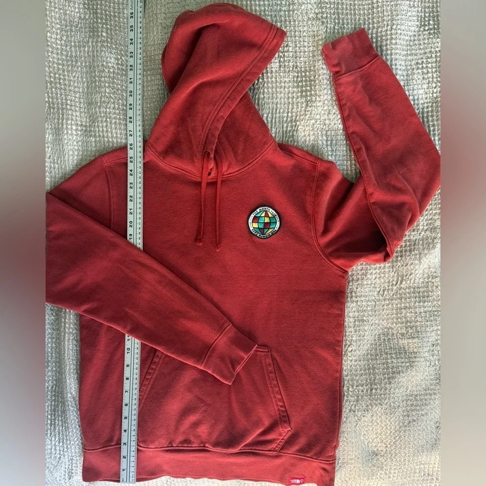 The North Face “Our Land Our Future” Red Hoodie Men’s M | Earth 🌎 Patch Graphic